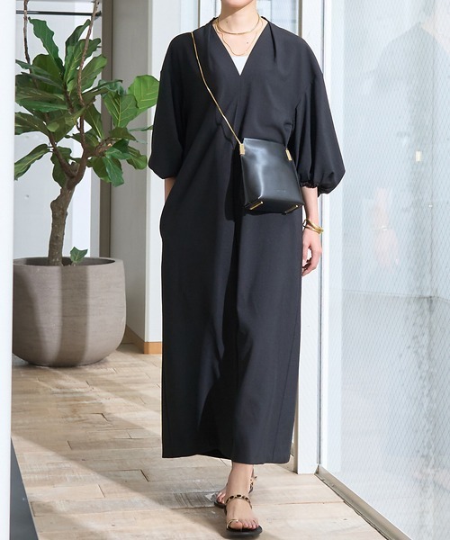 Rouge vif(ルージュヴィフ)の「【セットアップ対応】タックリラックスワンピース(ワンピース・レディース・モカ/ブラック・38/36)」の1枚目の写真