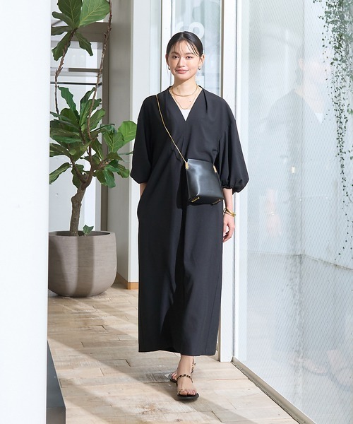 Rouge vif(ルージュヴィフ)の「【セットアップ対応】タックリラックスワンピース(ワンピース・レディース・モカ/ブラック・38/36)」の12枚目の写真