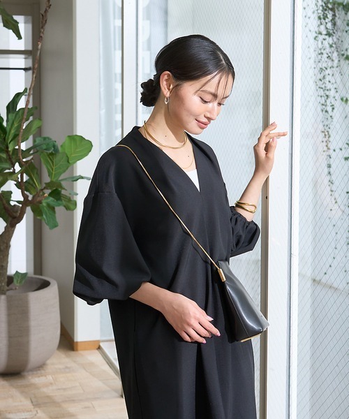 Rouge vif(ルージュヴィフ)の「【セットアップ対応】タックリラックスワンピース(ワンピース・レディース・モカ/ブラック・38/36)」の16枚目の写真