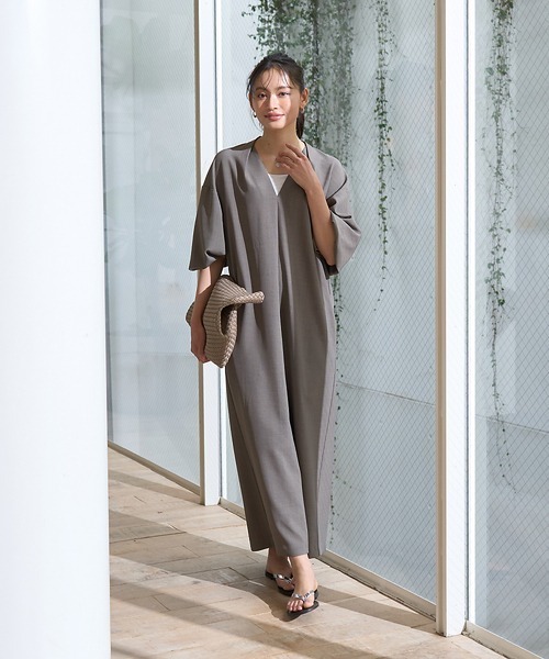 Rouge vif(ルージュヴィフ)の「【セットアップ対応】タックリラックスワンピース(ワンピース・レディース・モカ/ブラック・38/36)」の22枚目の写真