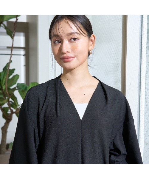 Rouge vif(ルージュヴィフ)の「【セットアップ対応】タックリラックスワンピース(ワンピース・レディース・モカ/ブラック・38/36)」の10枚目の写真