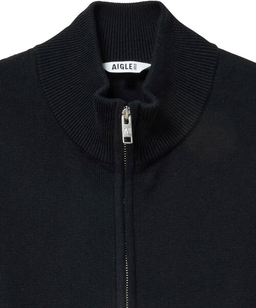 AIGLE(エーグル)の「コットンメリノセーター ダブルジップアップブルゾン / ドライバーズニット(カーディガン/ボレロ・メンズ・ブラック・L/M/S)」の9枚目の写真