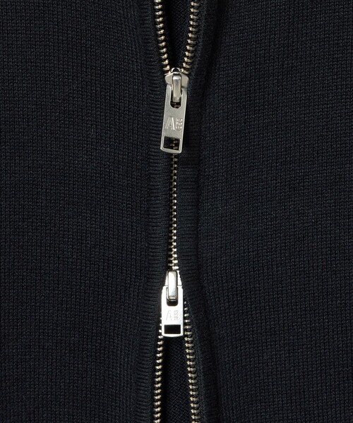 AIGLE(エーグル)の「コットンメリノセーター ダブルジップアップブルゾン / ドライバーズニット(カーディガン/ボレロ・メンズ・ブラック・L/M/S)」の12枚目の写真