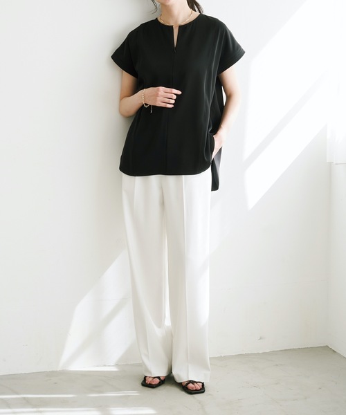 ブラウス シャツ フロント2wayステッチワークブラウス レディース フロント2wayジップステッチワークブラウス Emma Taylor