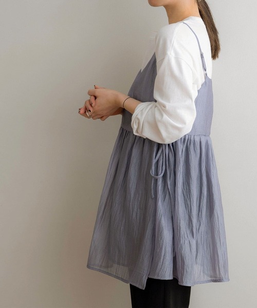 NOAHL(ノアル)の「【NOAHL】カシュクールシアーキャミトップス(キャミソール・レディース・アイボリー/ブルーグレー/ブラック・FREE)」の14枚目の写真