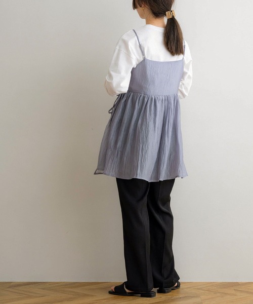 NOAHL(ノアル)の「【NOAHL】カシュクールシアーキャミトップス(キャミソール・レディース・アイボリー/ブルーグレー/ブラック・FREE)」の17枚目の写真