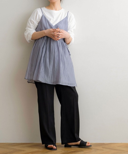 NOAHL(ノアル)の「【NOAHL】カシュクールシアーキャミトップス(キャミソール・レディース・アイボリー/ブルーグレー/ブラック・FREE)」の18枚目の写真