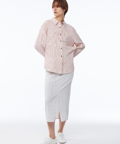 Kijun（キジュン）の「Kijun/キジュン Stripe Shirt シャツ（シャツ/ブラウス・レディース・イエロー系/レッド系・S/M）」の5枚目の写真