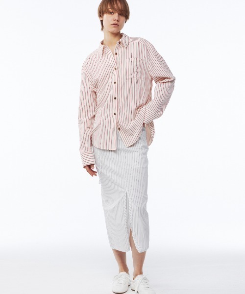 Kijun（キジュン）の「Kijun/キジュン Stripe Shirt シャツ（シャツ/ブラウス・レディース・イエロー系/レッド系・S/M）」の4枚目の写真