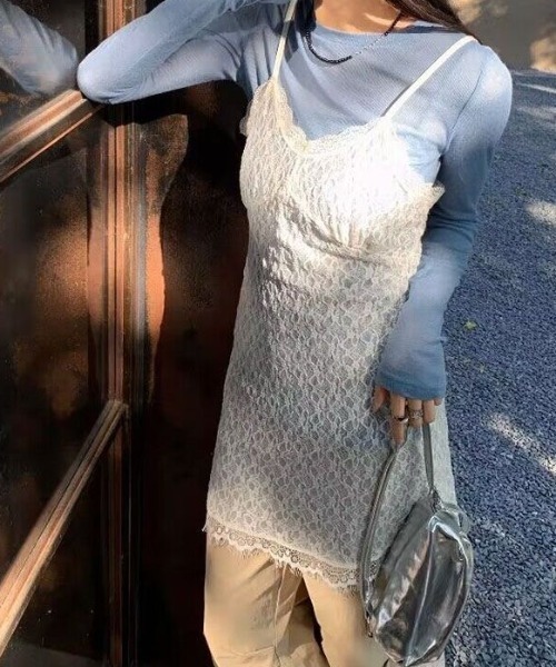SHEENA(シーナ)の「シアーレースキャミソール(キャミソール・レディース・アイボリー・M)」の2枚目の写真