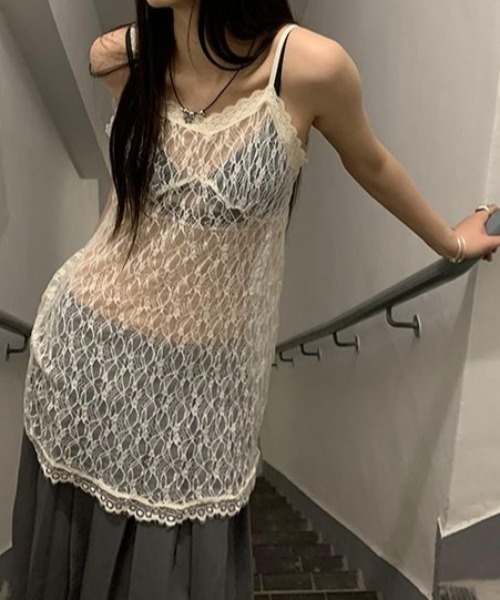 SHEENA(シーナ)の「シアーレースキャミソール(キャミソール・レディース・アイボリー・M)」の15枚目の写真