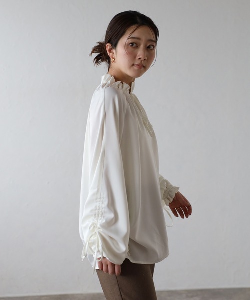 セール】satin ribbon blouse / サテンリボンブラウス（シャツ