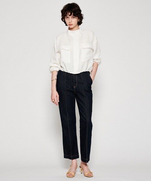 cloenc（クロエンス）の「【手洗い可】メッシュジップブルゾン（ブルゾン・レディース・ホワイト/ライトグリーン・02）」の10枚目の写真