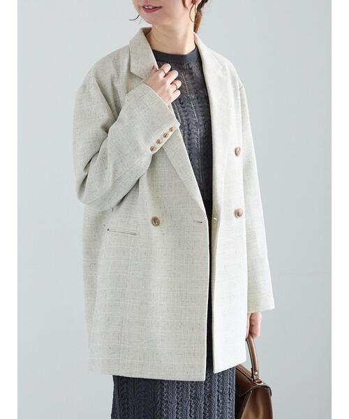 Te chichi(テチチ)の「ファブリックアソートオーバージャケット《2025spring catalog item》(ノーカラージャケット・レディース・ベージュ/ネイビー/ブラック・F)」の6枚目の写真