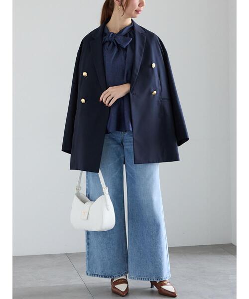 Te chichi(テチチ)の「ファブリックアソートオーバージャケット《2025spring catalog item》(ノーカラージャケット・レディース・ベージュ/ネイビー/ブラック・F)」の4枚目の写真