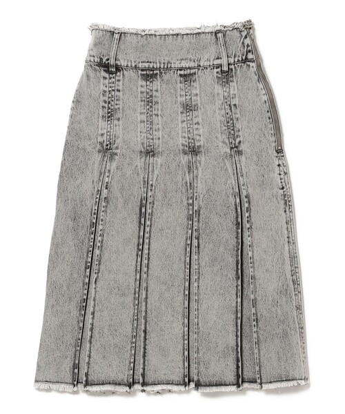 【試着のみ】Ray BEAMSデニム タック ミディアム スカート　サイズ1 Ray BEAMS（レイ ビームス）デニム タック ミディアム スカート