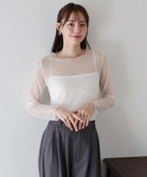 BLUEEAST（ブルーイースト）の「ハート柄チュールトップス（Tシャツ/カットソー）」