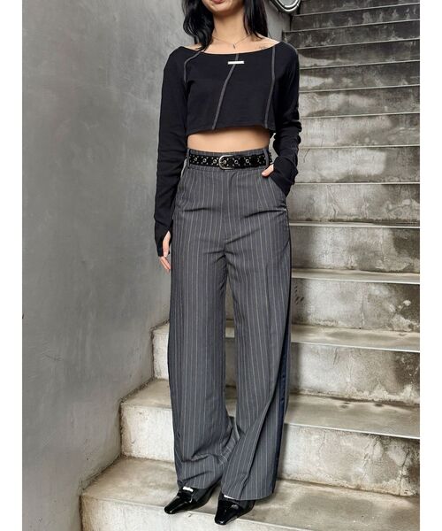 MURUA（ムルーア）の「スタッズフェイクレザーベルト（ベルト・レディース・ブラック・FREE）」の6枚目の写真