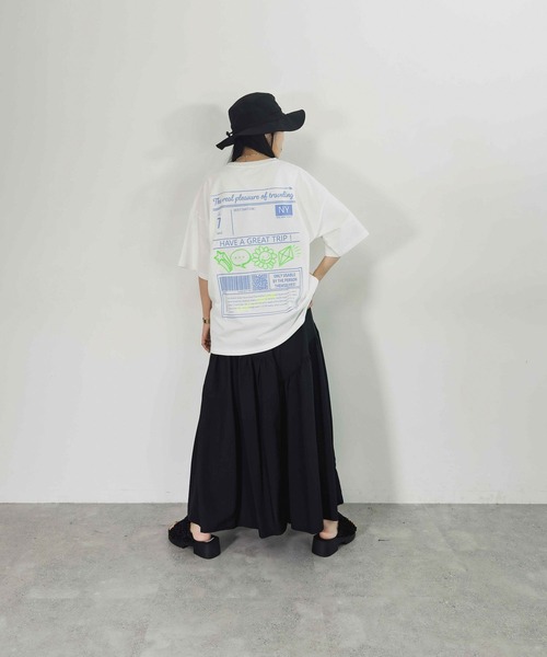 niko and...（ニコアンド）の「【MODE NORM CORE】タフトXプリントクルーTシャツ（Tシャツ/カットソー・レディース・オフホワイト/スモーク/ピンク・MEDIUM/LARGE）」の5枚目の写真