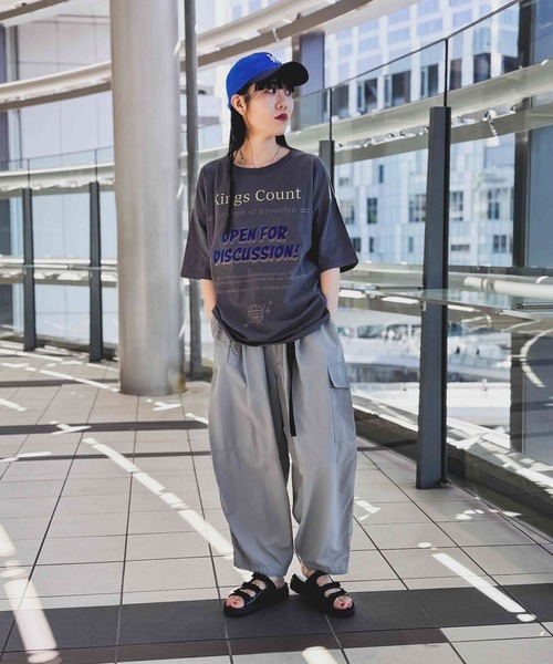 niko and...（ニコアンド）の「【MODE NORM CORE】タフトXプリントクルーTシャツ（Tシャツ/カットソー・レディース・オフホワイト/スモーク/ピンク・MEDIUM/LARGE）」の8枚目の写真