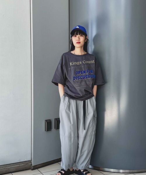 niko and...（ニコアンド）の「【MODE NORM CORE】タフトXプリントクルーTシャツ（Tシャツ/カットソー・レディース・オフホワイト/スモーク/ピンク・MEDIUM/LARGE）」の9枚目の写真