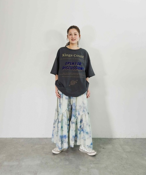 niko and...（ニコアンド）の「【MODE NORM CORE】タフトXプリントクルーTシャツ（Tシャツ/カットソー・レディース・オフホワイト/スモーク/ピンク・MEDIUM/LARGE）」の10枚目の写真