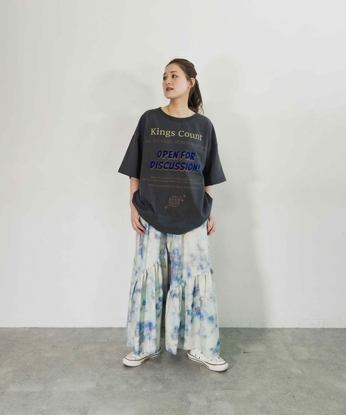 niko and...（ニコアンド）の「【MODE NORM CORE】タフトXプリントクルーTシャツ（Tシャツ/カットソー・レディース・オフホワイト/スモーク/ピンク・MEDIUM/LARGE）」の11枚目の写真