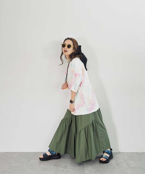 niko and...（ニコアンド）の「【MODE NORM CORE】タフトXプリントクルーTシャツ（Tシャツ/カットソー・レディース・オフホワイト/スモーク/ピンク・MEDIUM/LARGE）」の13枚目の写真