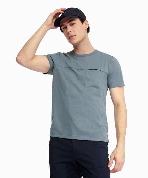 エーグル AIGLE UVC ポケットTシャツ半袖 メンズ アウトドア ZBHBG62-005 セール】UVカット 速乾 ポケット付き 半袖Tシャツ（Tシャツ/カットソー