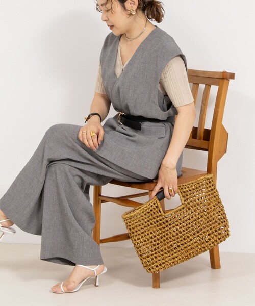 The Bagmati(ザバグマティ)の「【BAGMATI/ バグマティ】ラフィアかごバッグ【PR林☆別注アイテム】(かごバッグ・レディース・ナチュラル/ブラック/グリーン・FREE)」の3枚目の写真