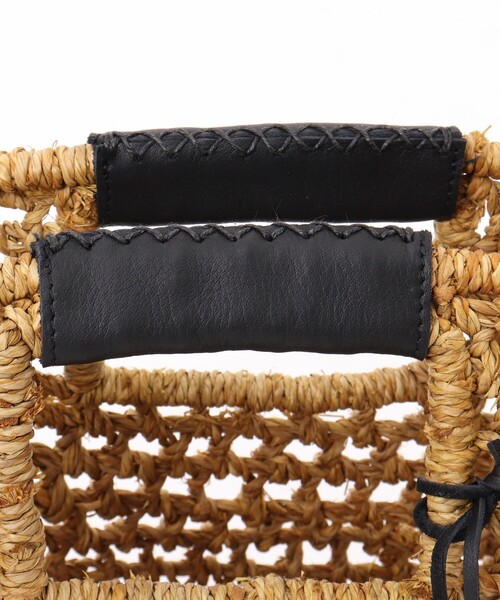 ✨未使用級✨The Bagmati ラフィア かごバッグ　ブラック　天然素材 再入荷】ラフィア マルシェ カゴバッグ 黒 LL(別注サイズ