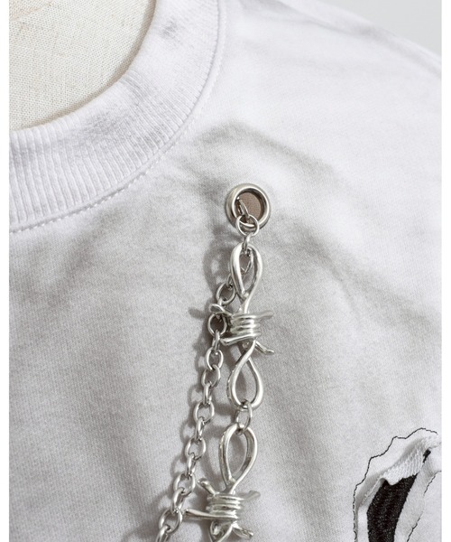 レフレム チェーン付き顔料加工tシャツ REFLEM/レフレム』チェーン付き顔料加工Tシャツ/ハーフスリーブ