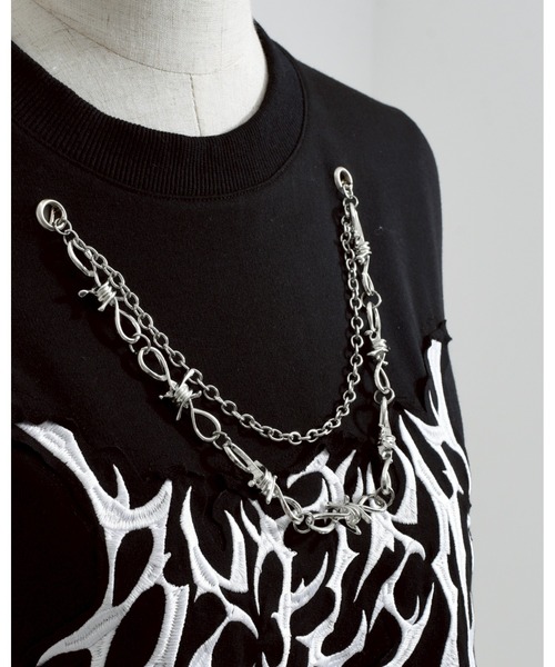 レフレム チェーン付き顔料加工tシャツ REFLEM/レフレム』チェーン付き顔料加工Tシャツ/ハーフスリーブ