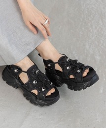 新品未使用　ランダ　randa パール×ビジュースポーツサンダル S ランダ RANDA パール×ビジュースポーツサンダル （BLACK