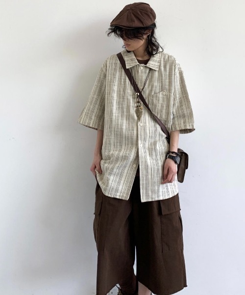 FreeZone(フリーゾーン)の「エスニック半袖シャツ(シャツ/ブラウス・メンズ・ベージュ・F)」の12枚目の写真