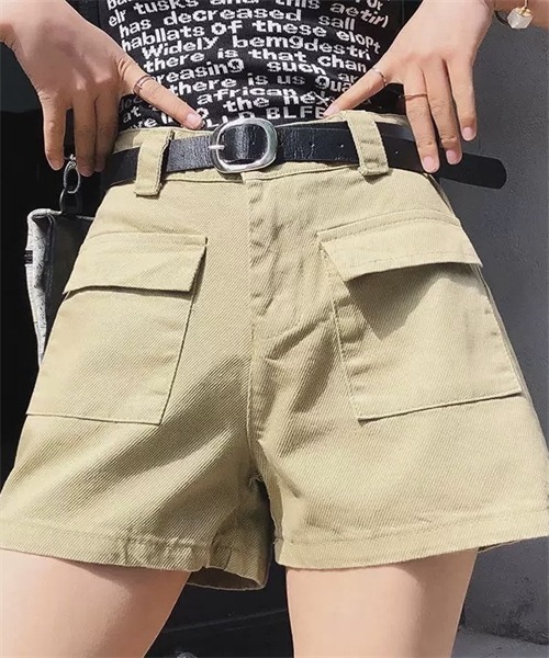 Dream garden（ドリームガーデン）の「デニム ショートパンツ（デニムパンツ・レディース・ブラック/カーキ/ベージュ・M/L/S/XL）」の2枚目の写真