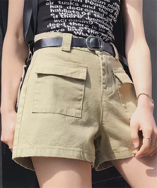 Dream garden（ドリームガーデン）の「デニム ショートパンツ（デニムパンツ・レディース・ブラック/カーキ/ベージュ・M/L/S/XL）」の8枚目の写真