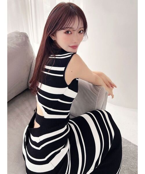 RESEXXY(リゼクシー)の「バックオープンニットワンピース【セットアップ着用可能】(ワンピース・レディース・ピンク/その他1/ブラック/その他・FREE)」の6枚目の写真