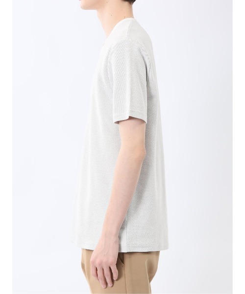 m.f.editorial(エムエフエディトリアル)の「【綿混】m.f.エディトリアル メンズ メランジ 裏ボーダー Vネック 半袖 Tシャツ(Tシャツ/カットソー・メンズ・ネイビー/アイボリー/ターコイズブルー・MEDIUM/LARGE/X-LARGE)」の22枚目の写真