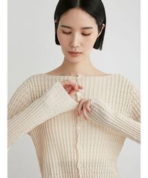 MIESROHE（ミースロエ）の「ｽｸｴｱﾊﾟﾀｰﾝﾆｯﾄｶｰﾃﾞｨｶﾞﾝ（カーディガン