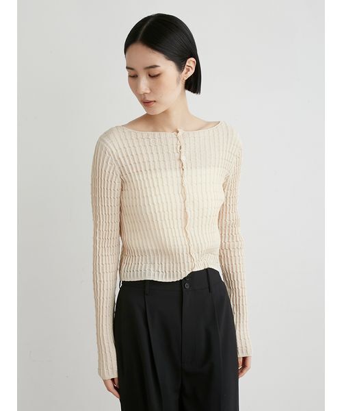 ｽｸｴｱﾊﾟﾀｰﾝﾆｯﾄｶｰﾃﾞｨｶﾞﾝ（カーディガン/ボレロ）｜MIESROHE