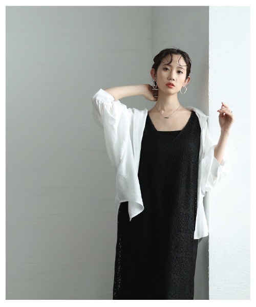 Sawa a la mode（サワアラモード）の「レース編みロングワンピース（ワンピース・レディース・ブラック/ホワイト・FREE）」の16枚目の写真