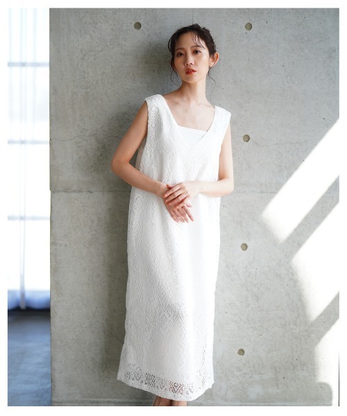 Sawa a la mode（サワアラモード）の「レース編みロングワンピース（ワンピース・レディース・ブラック/ホワイト・FREE）」の8枚目の写真