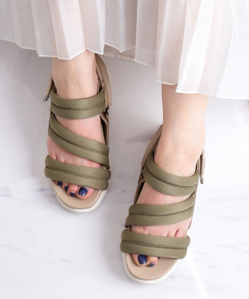 セール】チューブストラップ 厚底スポーツサンダル（サンダル