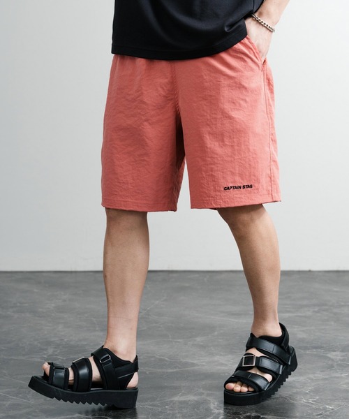 CAPTAIN STAG(キャプテンスタッグ)の「CAPTAIN STAG キャプテンスタッグ ワッシャーイージーショーツ/ワンポイントロゴ刺繍ワイドショートパンツ(その他パンツ・メンズ・ブラック/ネイビー/カーキ/ピンク/アイボリー/マスタード/ピンク系/ブルー・LL/L/M)」の7枚目の写真
