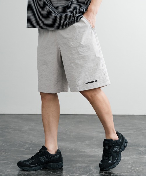CAPTAIN STAG(キャプテンスタッグ)の「CAPTAIN STAG キャプテンスタッグ ワッシャーイージーショーツ/ワンポイントロゴ刺繍ワイドショートパンツ(その他パンツ・メンズ・ブラック/ネイビー/カーキ/ピンク/アイボリー/マスタード/ピンク系/ブルー・LL/L/M)」の2枚目の写真