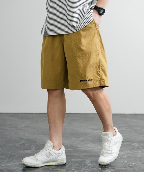 CAPTAIN STAG(キャプテンスタッグ)の「CAPTAIN STAG キャプテンスタッグ ワッシャーイージーショーツ/ワンポイントロゴ刺繍ワイドショートパンツ(その他パンツ・メンズ・ブラック/ネイビー/カーキ/ピンク/アイボリー/マスタード/ピンク系/ブルー・LL/L/M)」の6枚目の写真