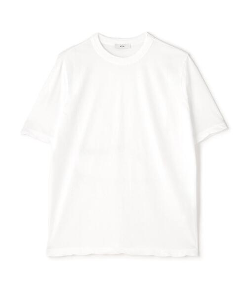 ATON(エイトン)の「ATON (エイトン) FRESCA SINGLE JERSEY/SATNDARD T-SHIRT(Tシャツ/カットソー・レディース・ホワイト/ベージュ/ピンク系その他3/ブルー系その他3/モスグリーン・2)」の6枚目の写真