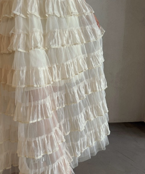 efill(エフィル)の「ボリューム ティアード チュール スカート(スカート・レディース・アイボリー・FREE)」の15枚目の写真