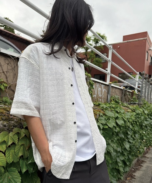 RATTLE TRAP（ラトルトラップ）の「ドビーチェックシアールーズ半袖シャツ（シャツ/ブラウス・メンズ・ホワイト/ライトグレー/ブラック・S/M/L/LL）」の9枚目の写真